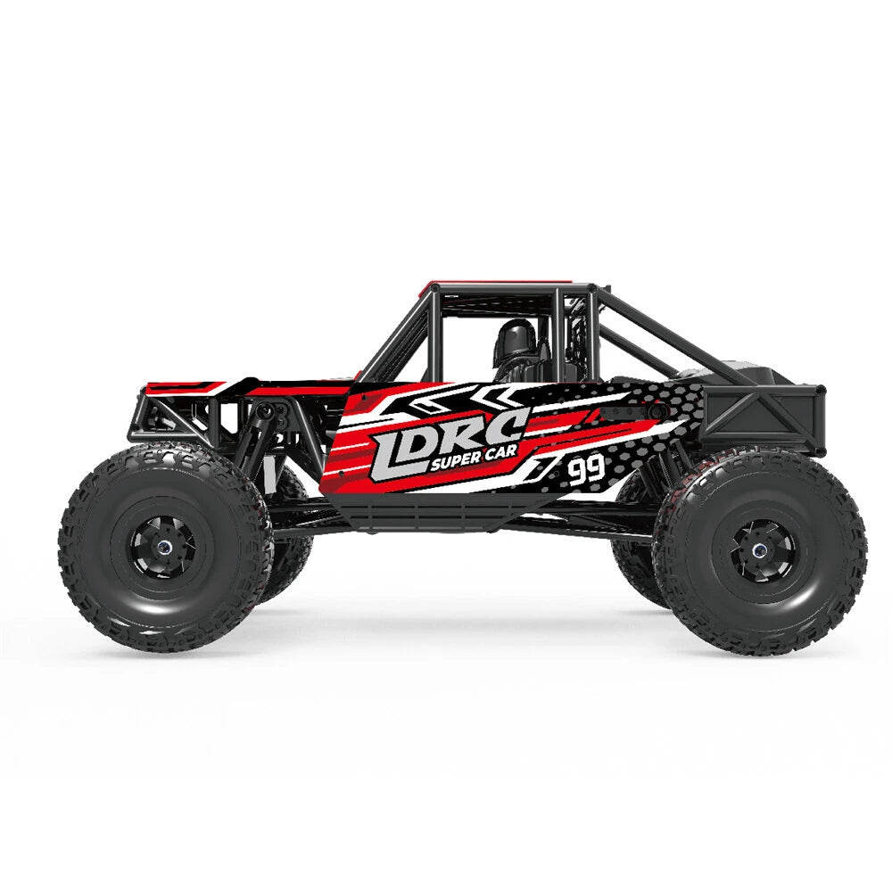 LDRC 18499 1/18 4WD Ready-to-Run RC Rock Crawler with Pipe Rack and LED Lights