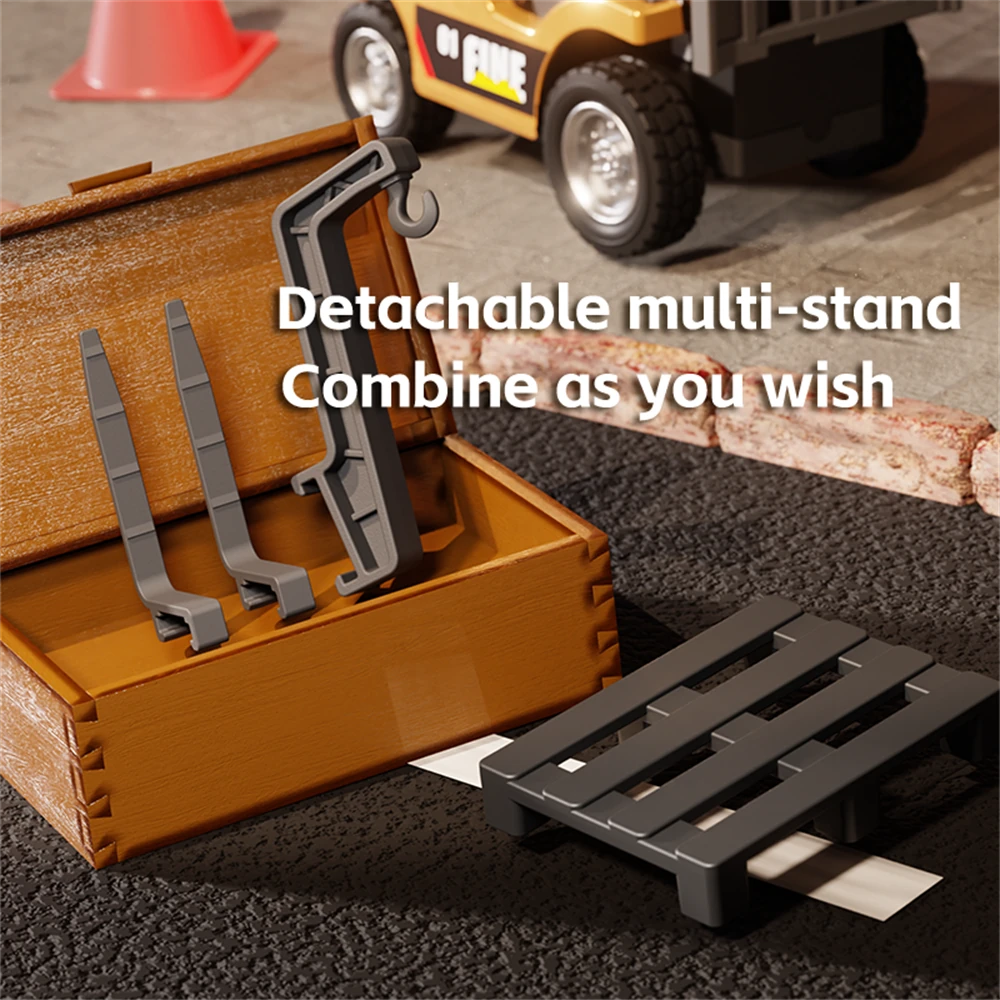 TRASPED HG-4-243 Ready to Run 1/64 2.4G Mini RC Alloy Forklift with App Control and LED Lights