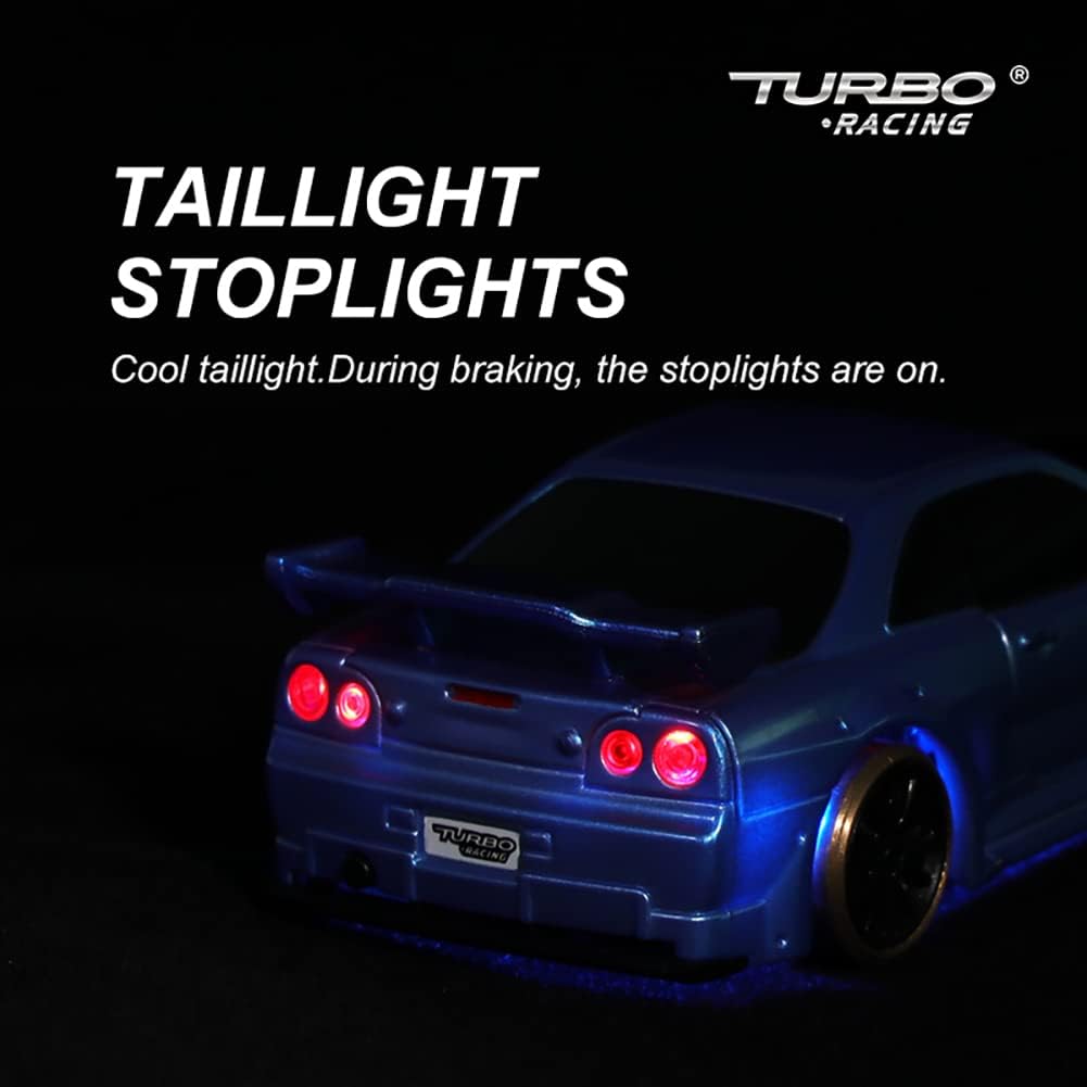 FLYCOLOR Turbo Racing C64 1:76 RWD Ready to Run Drift RC Car with Gyro and LED Lights