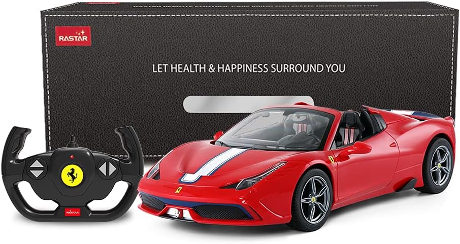 RASTAR 1/14 Scale Ferrari 458 Speciale A RTR RC Car – Licensed, Convertible Roof