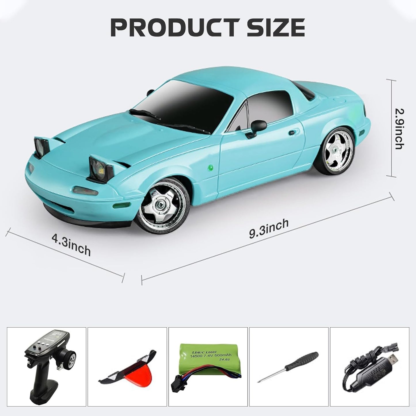 ARRIS LD1804 1/18 Mazda MX-5 RWD Mini RC Drift Car with Gyro and LED Lights