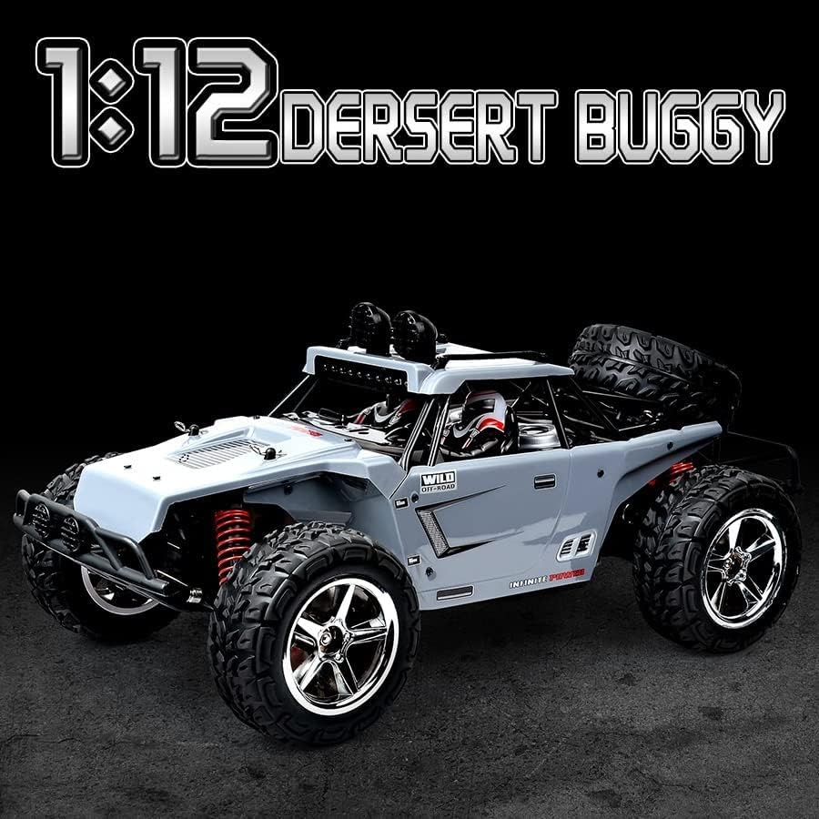 1/16 scale 2WD RC car for dirt and gravel surfaces shown from front angle