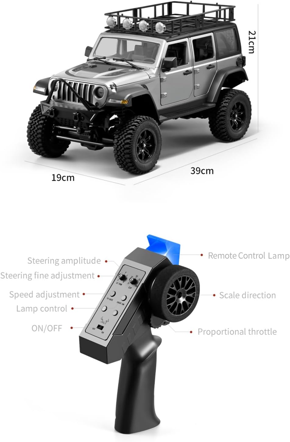 GoolRC 1/12 Scale 4WD All-Terrain RC Rock Crawler with Lights