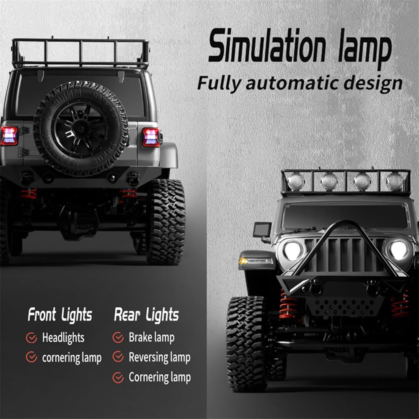 GoolRC 1/12 Scale 4WD All-Terrain RC Rock Crawler with Lights