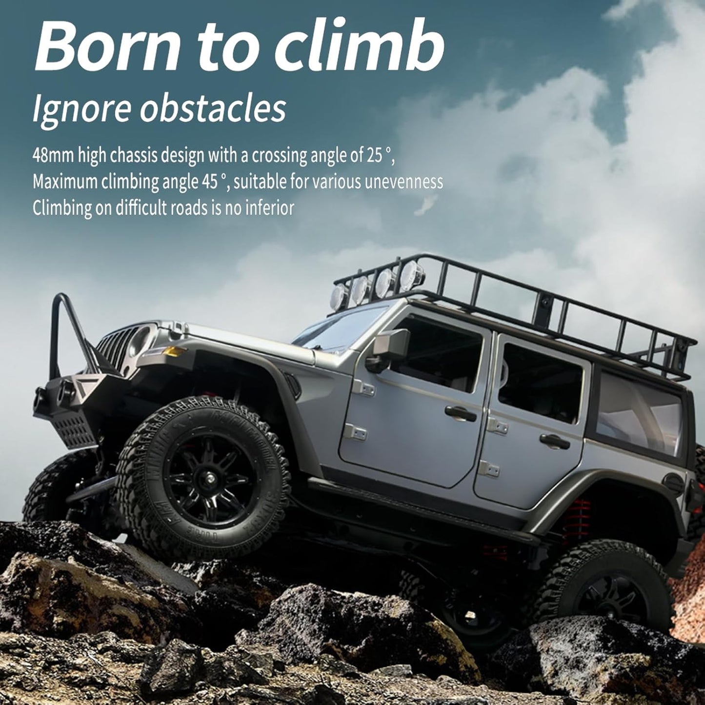 GoolRC 1/12 Scale 4WD All-Terrain RC Rock Crawler with Lights