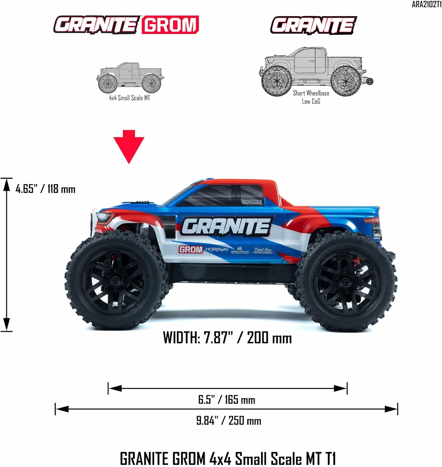 ARRMA Granite GROM 1/18 4WD Ready-to-Run Monster Truck in Blue