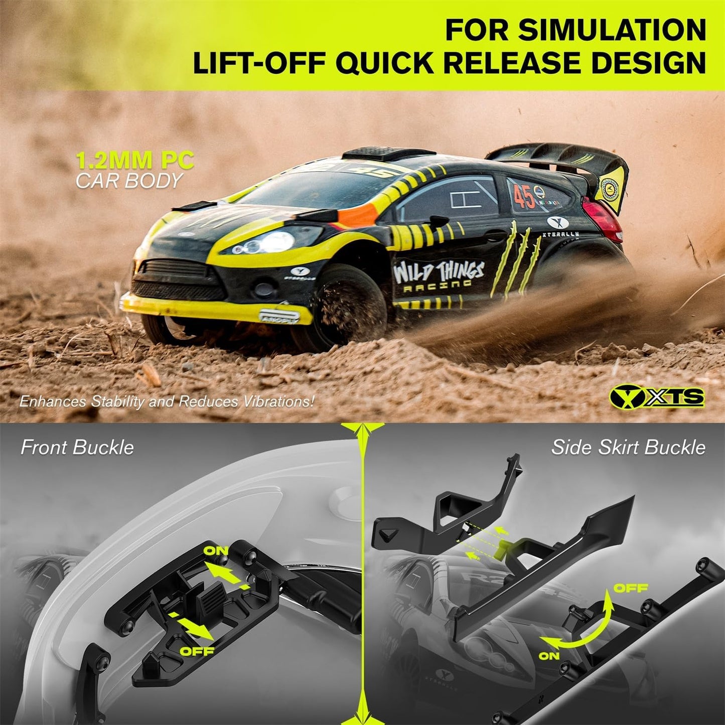 CROBOLL 1/10 4WD Ready to Run Brushless RC Drift Car with 3S 2200mAh Battery