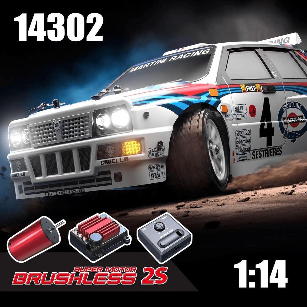 MJX Hyper Go 14301 1/14 Brushless All-Road RC Car, Lancia Delta Integrale-Inspired