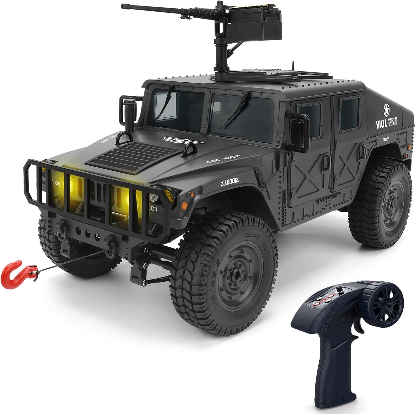 SWATOW 1/14 Scale 4WD Brushed RC Military Rock Crawler - All-Terrain Truck Ready-to-Run with LED Lights