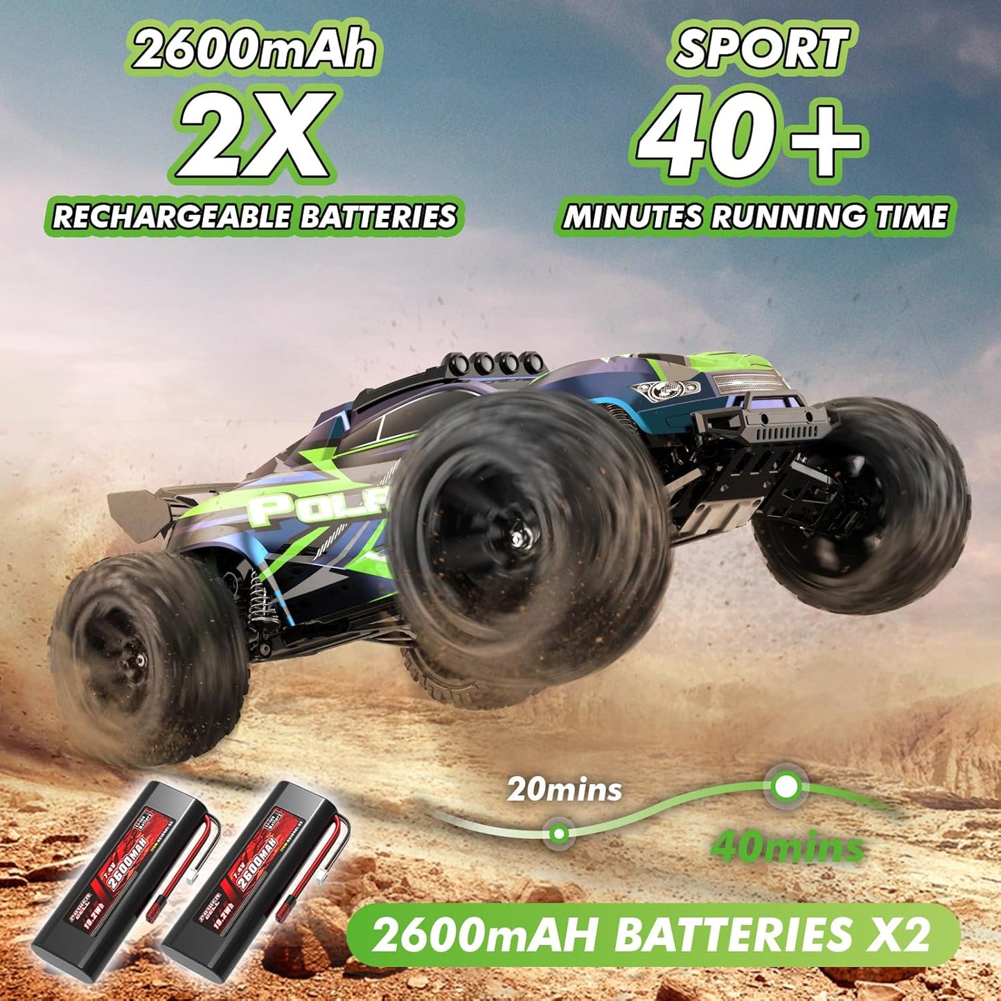 Womaqu 1:10 Scale 4WD High-Speed RC Monster Truck – 18-Inch
