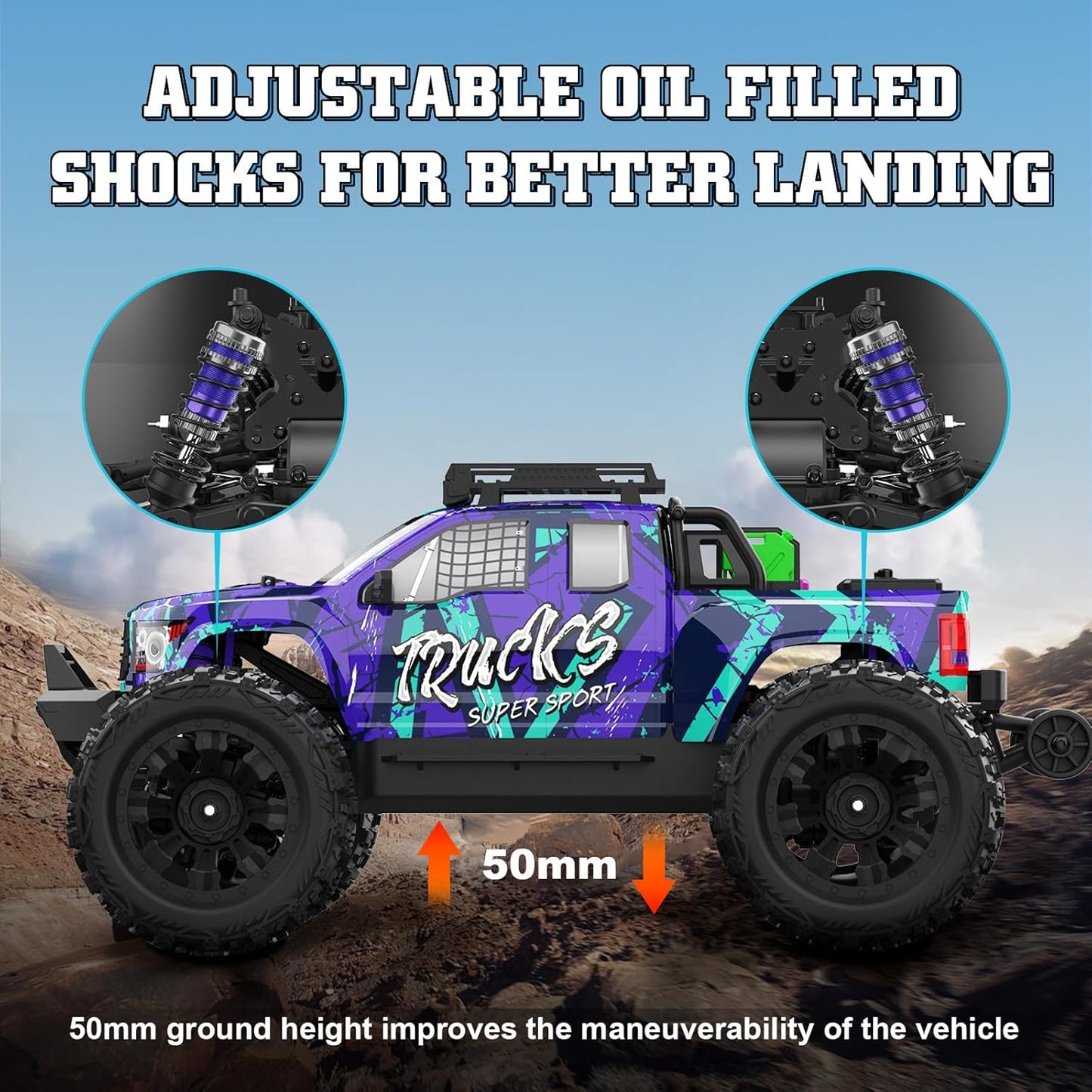 JIUSI 1/16 Scale 4WD Brushless Off-Road RC Monster Truck
