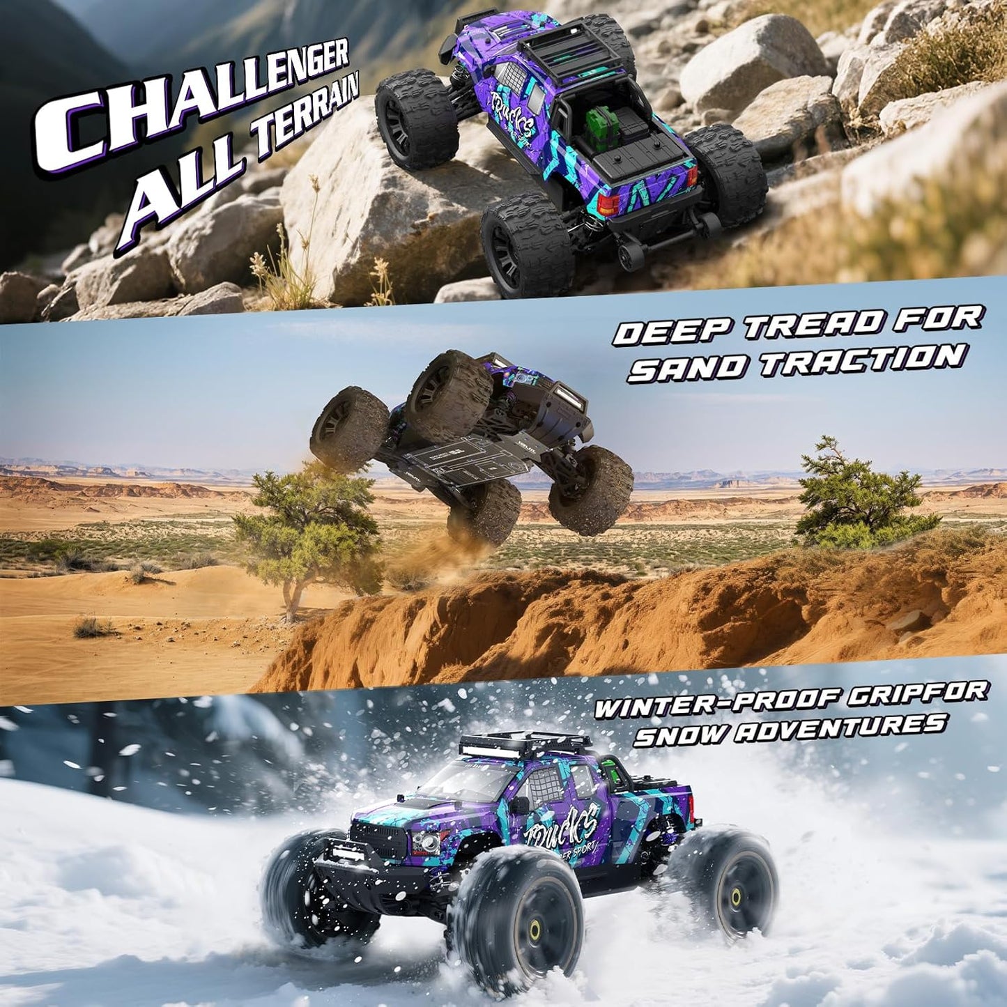 JIUSI 1/16 Scale 4WD Brushless Off-Road RC Monster Truck