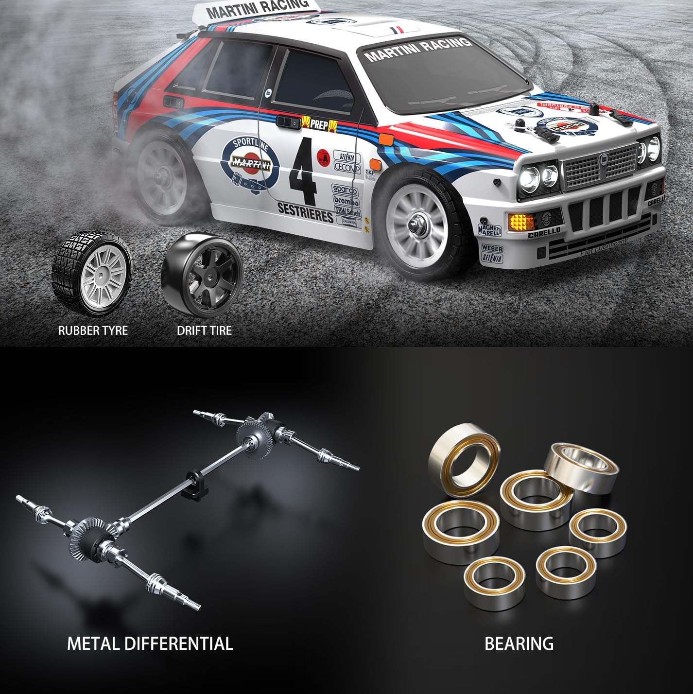 MJX Hyper Go 14301 1/14 Brushless All-Road RC Car, Lancia Delta Integrale-Inspired
