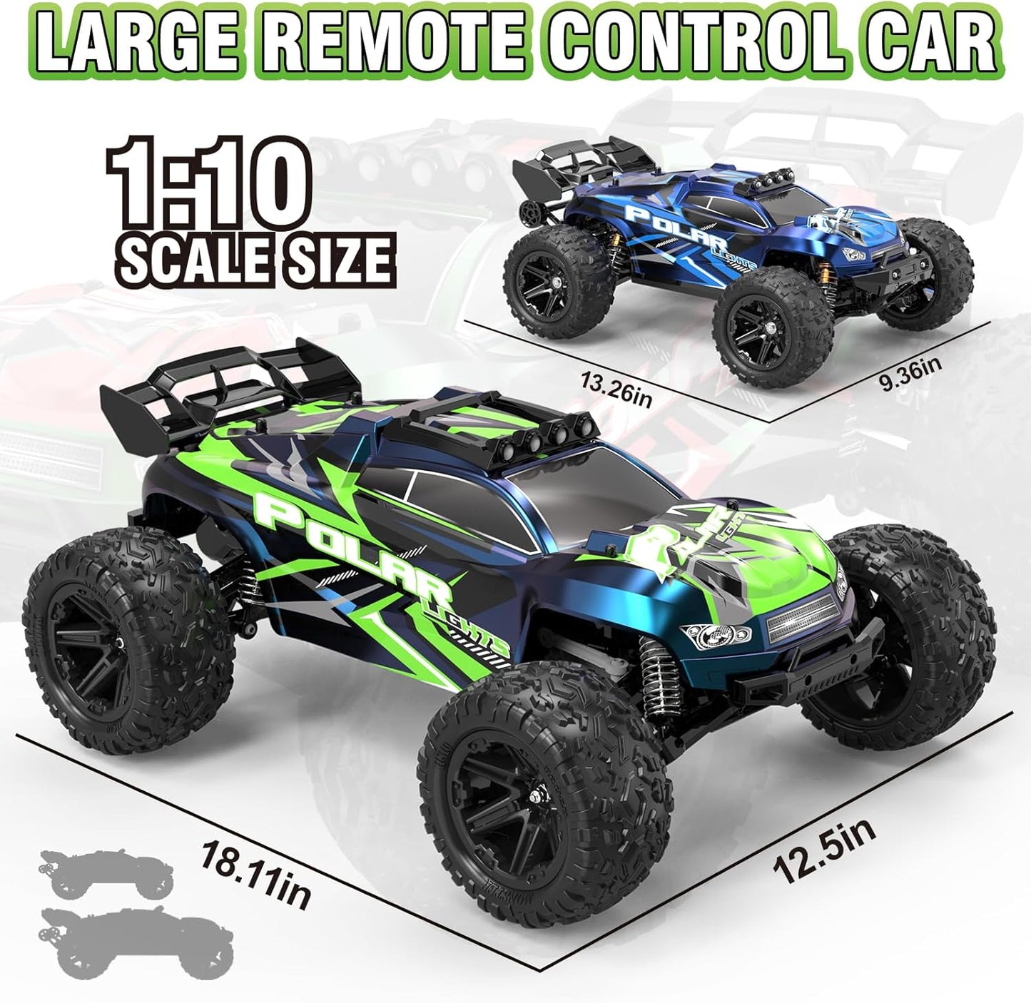 Womaqu 1:10 Scale 4WD High-Speed RC Monster Truck – 18-Inch