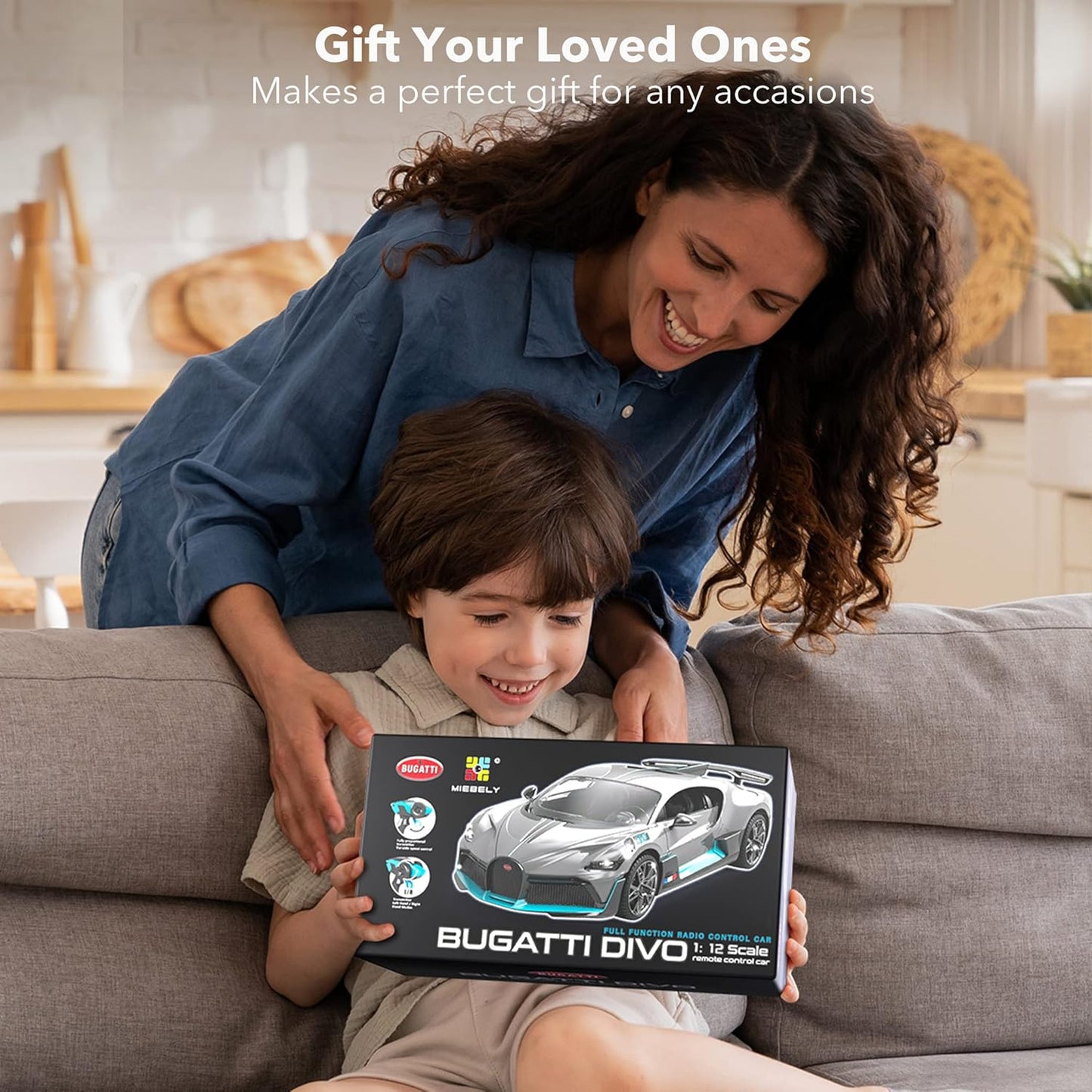 MIEBELY 1/12 Bugatti Divo 2WD RC Car with Lights