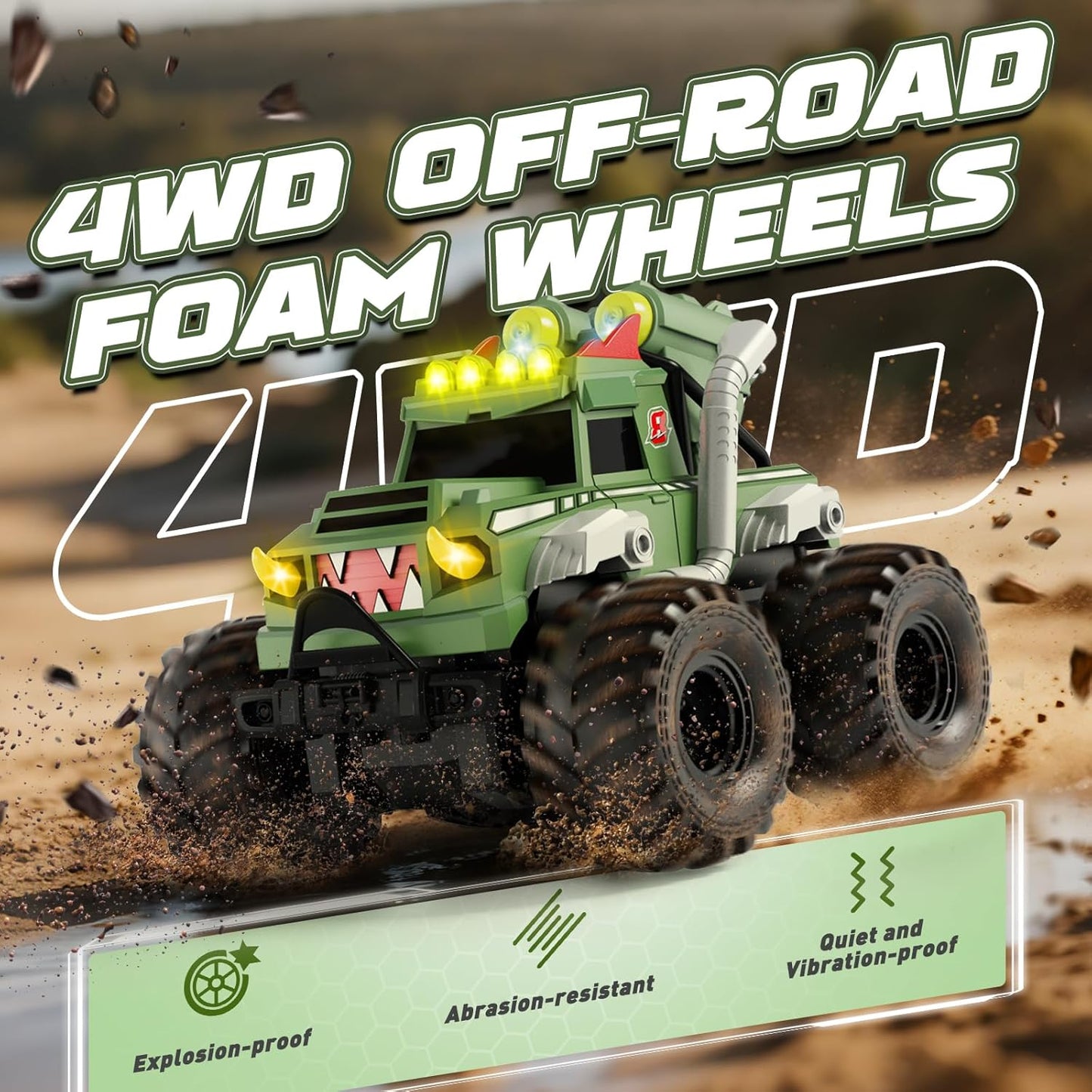 UFOLED 1/18 Amphibious Waterproof Monster Truck – 4WD Ready-to-Run