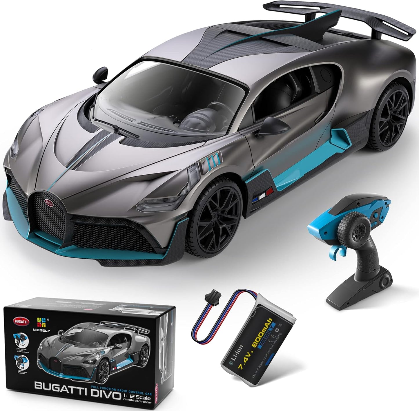 MIEBELY 1/12 Bugatti Divo 2WD RC Car with Lights