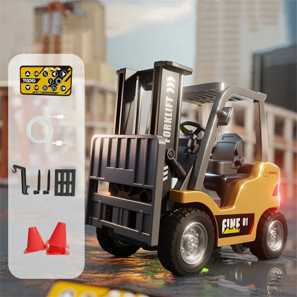 TRASPED HG-4-243 Ready to Run 1/64 2.4G Mini RC Alloy Forklift with App Control and LED Lights