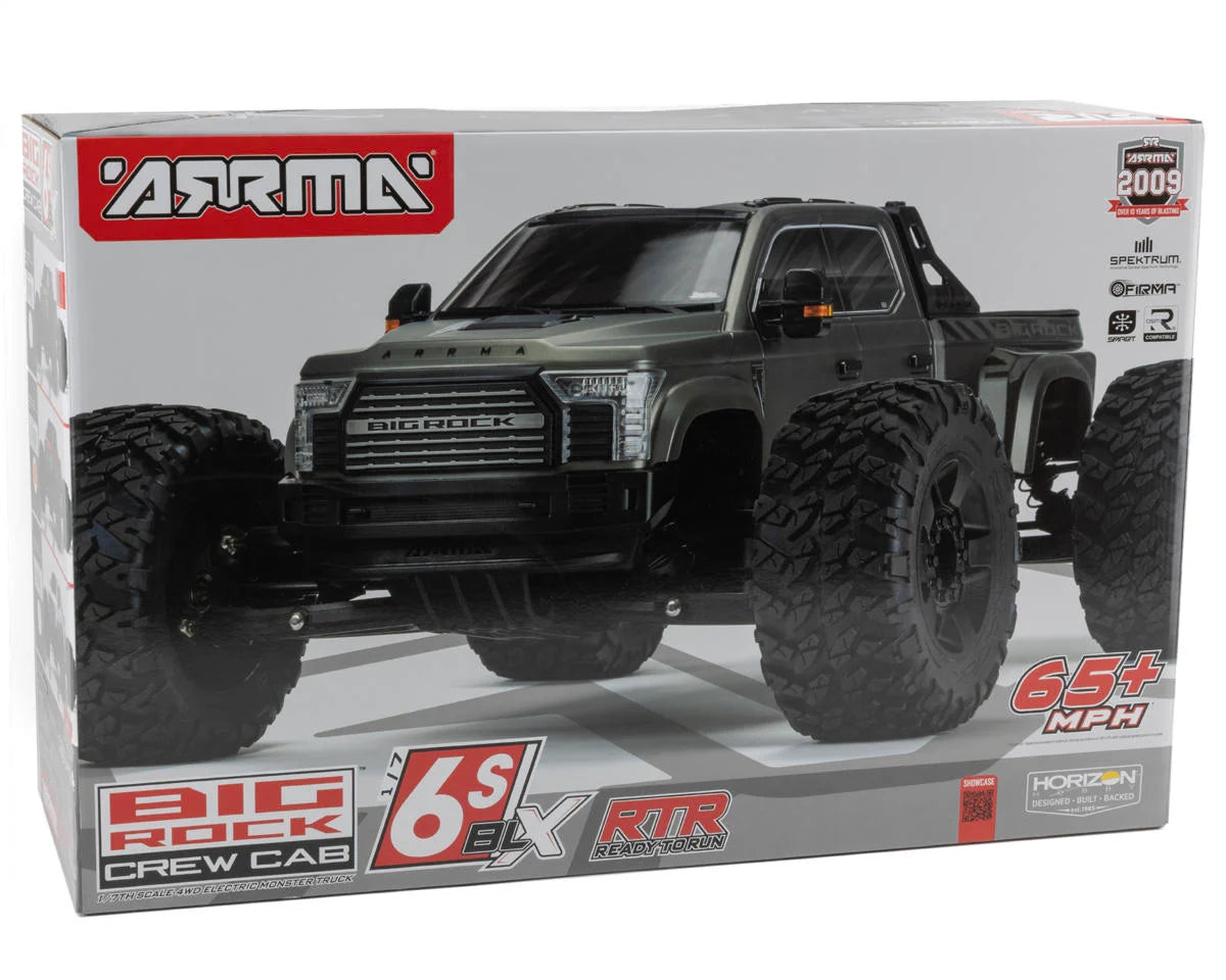 Arrma Big Rock 6S BLX 1/7 RTR 4WD Brushless RC Monster Truck – Gunmetal