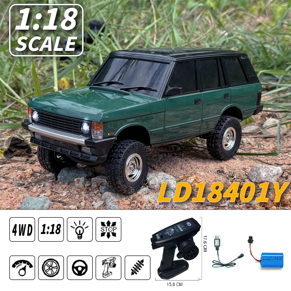 LDRC 1/18 4WD Rock Crawler RTR – Bridge-Axle Off-Road Climber with LED Lights