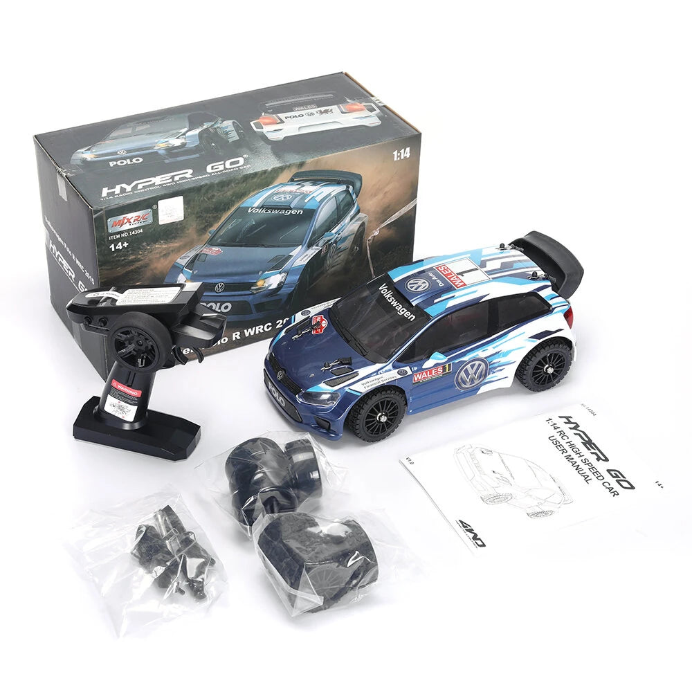 MJX Hyper Go 14304 1/14 4WD Brushless RC Drift Car with Volkswagen VW Polo WRC Body