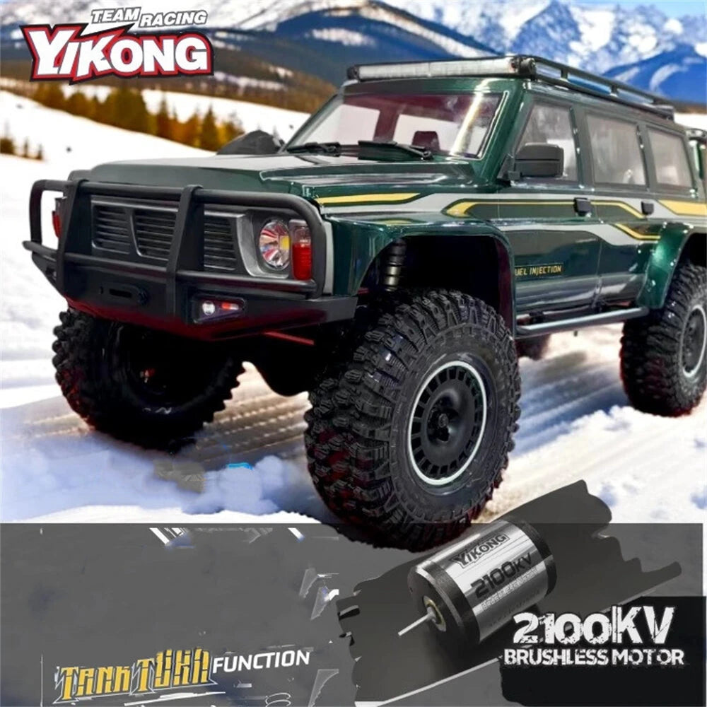YIKONG YK4107 PRO 1/10 2.4G 4WD Brushless RC Rock Crawler with Tank Turn and LED Lights