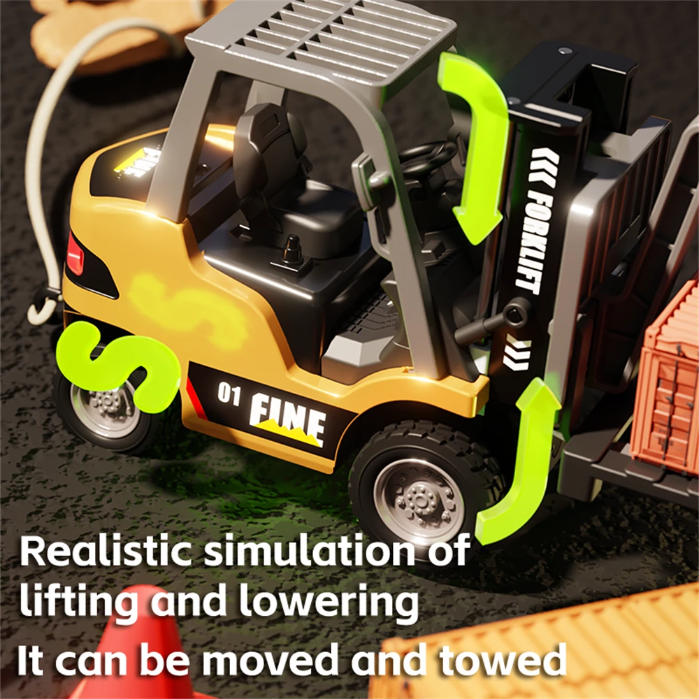 TRASPED HG-4-243 Ready to Run 1/64 2.4G Mini RC Alloy Forklift with App Control and LED Lights