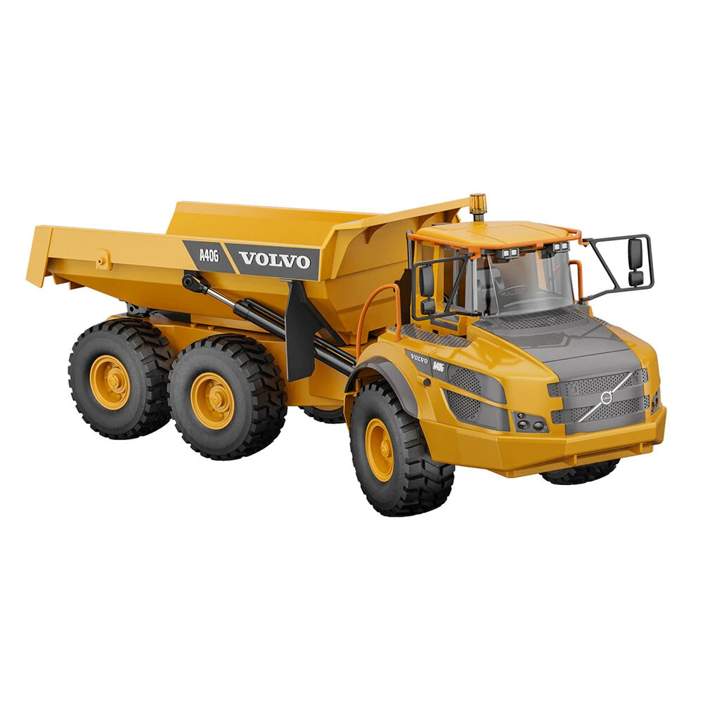 Double Eagle E591 1/20 6WD RTR RC Volvo A40G articulated dump truck - front three-quarter view