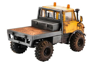 FMS 1/24 FCX24 Mercedes-Benz Unimog RTR RC Truck – Woodlander Yellow Rusted Mod