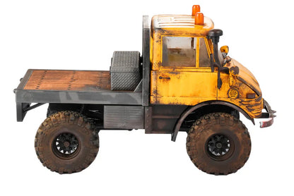FMS 1/24 FCX24 Mercedes-Benz Unimog RTR RC Truck – Woodlander Yellow Rusted Mod
