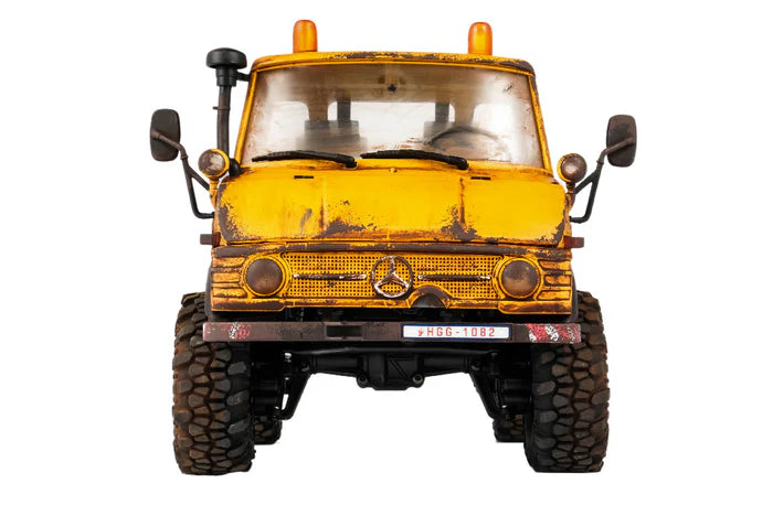 FMS 1/24 FCX24 Mercedes-Benz Unimog RTR RC Truck – Woodlander Yellow Rusted Mod
