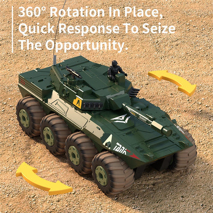 HW-Y1802 1/32 8WD Ready-to-Run RC Amphibious Tank with LED Lights
