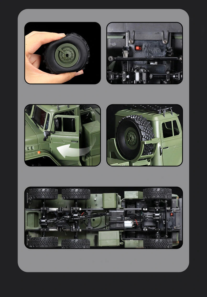 WPL B36-3 Ural 1/16 Scale 6WD Military Truck with Trailer – Ready-to-Run Rock Crawler