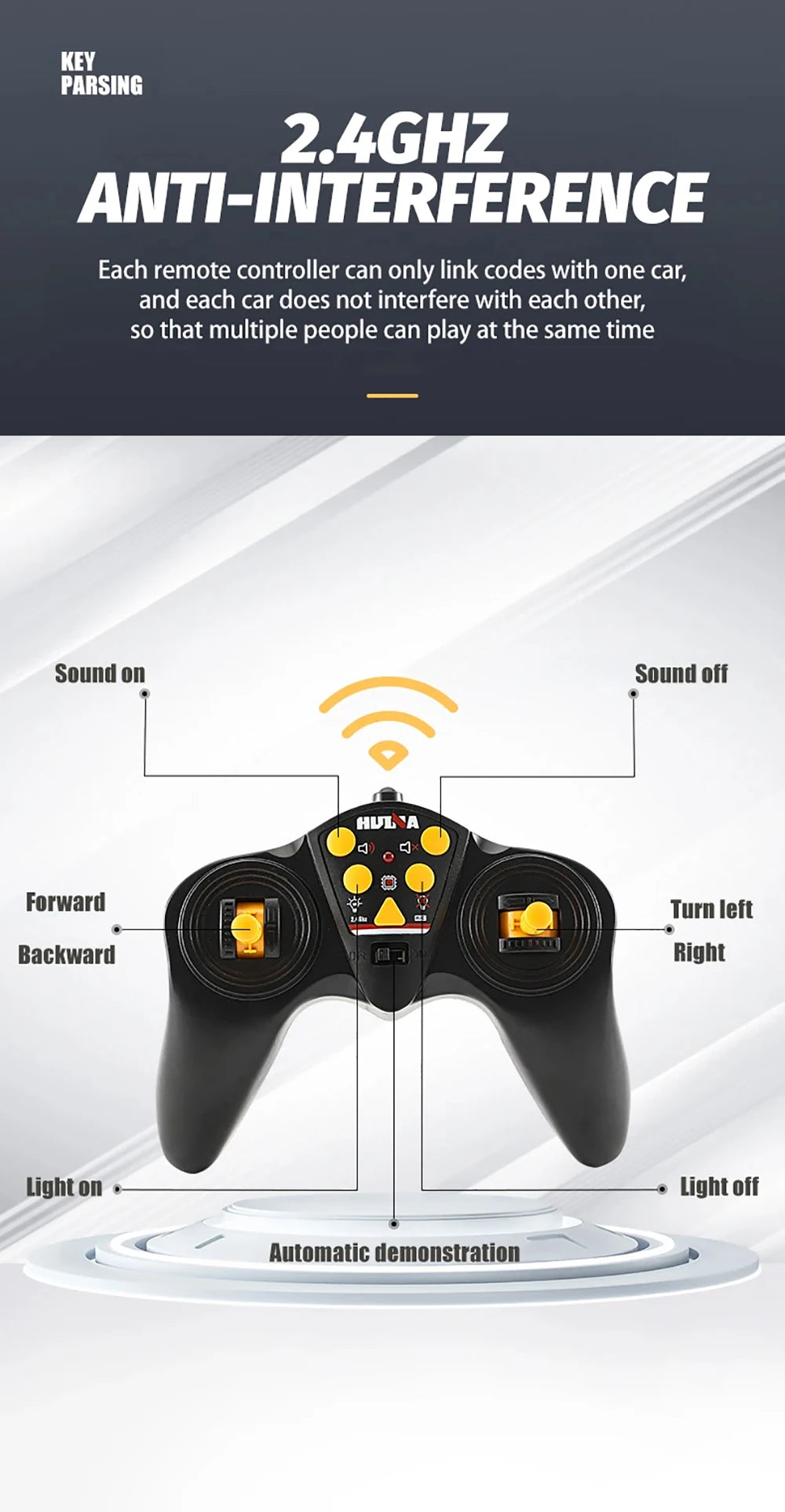 HUINA 1318 1/18 9CH Ready-to-Run RC Flatbed Trailer Truck