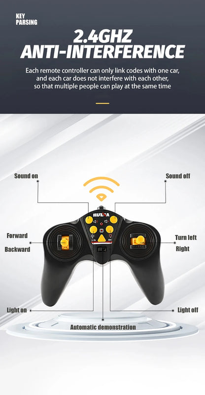 HUINA 1318 1/18 9CH Ready-to-Run RC Flatbed Trailer Truck