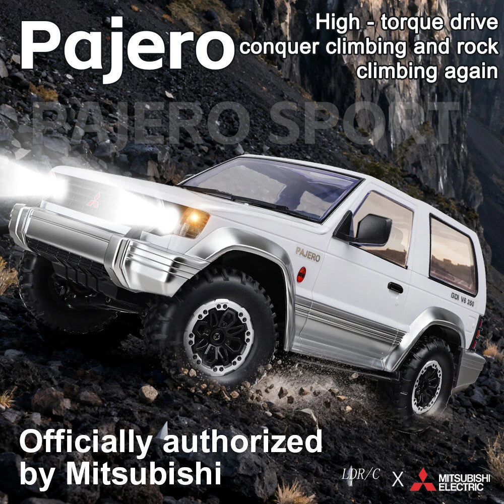 LDRC 1/14 Mitsubishi Pajero V24WG (1992) 4WD Climbing RC Truck – Dual-Speed, Metal Gears