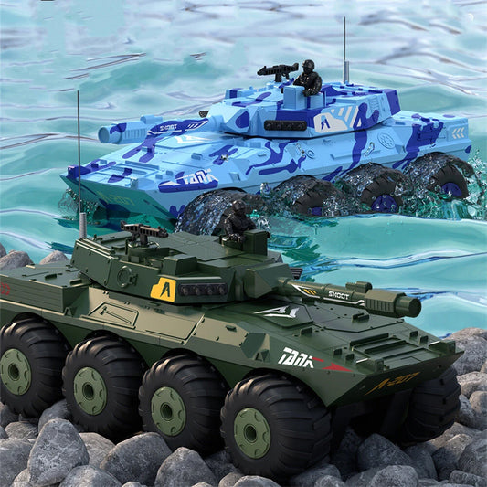 HW-Y1802 1/32 8WD Ready-to-Run RC Amphibious Tank with LED Lights