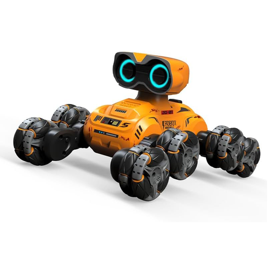 RiskOrb 8 Wheels RC Robot Stunt Car with 360° Rotation and LED Lights