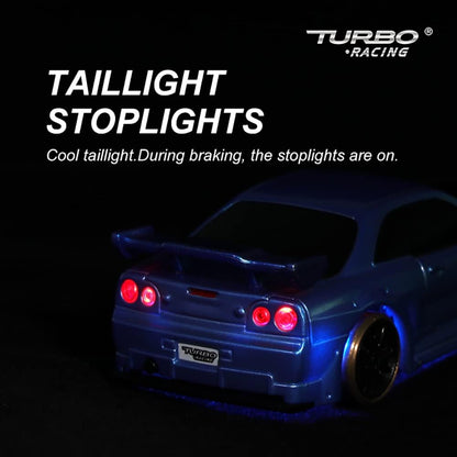 FLYCOLOR Turbo Racing C64 1:76 RWD Ready to Run Drift RC Car with Gyro and LED Lights