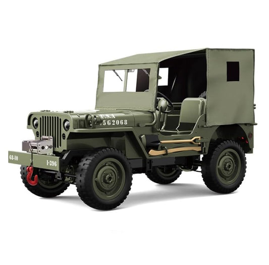 1/10 Willys MB Jeep 4WD Ready to Run RC Crawler with Tarpaulin and LED Lights