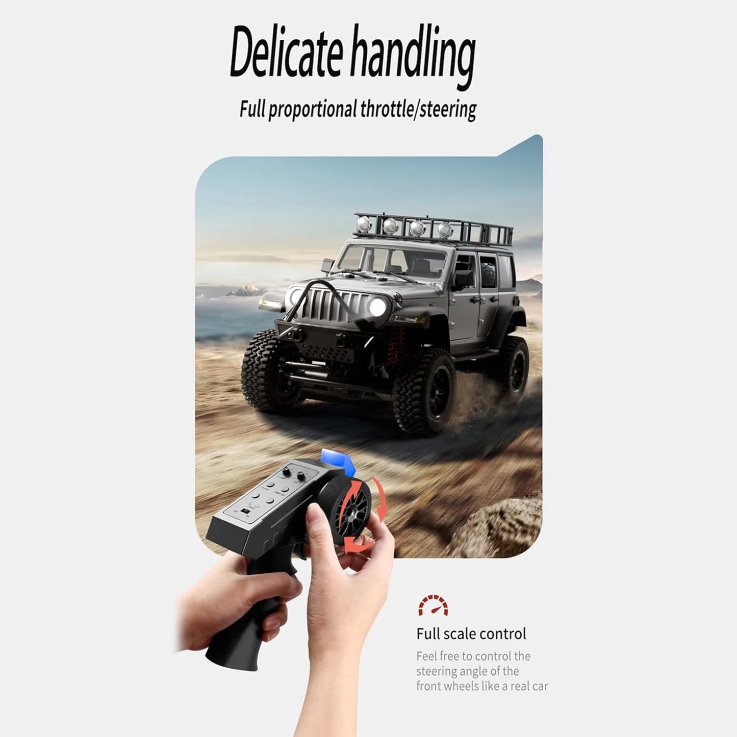 GoolRC 1/12 Scale 4WD All-Terrain RC Rock Crawler with Lights