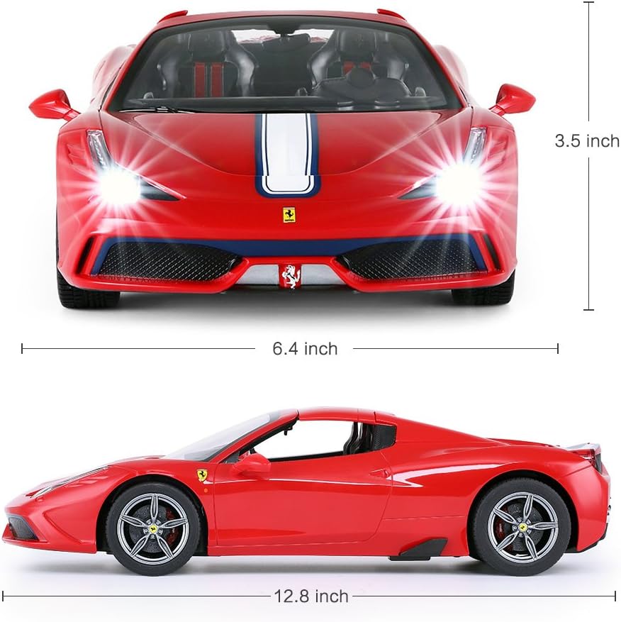 RASTAR 1/14 Scale Ferrari 458 Speciale A RTR RC Car – Licensed, Convertible Roof