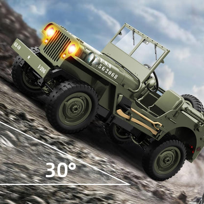 1/10 Willys MB Jeep 4WD Ready to Run RC Crawler with Tarpaulin and LED Lights