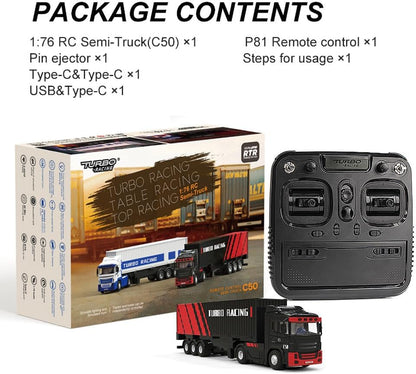 Turbo Racing C50 1:76 4WD Ready to Run Micro Tractor Truck with Trailer