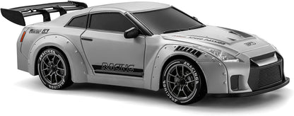 ACAMMZAR 1/24 4WD brushed RTR drift car - side view of Nissan GT-R inspired black body
