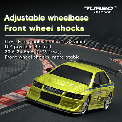 FLYCOLOR TurboRC 1:76 Mini Sports Car – Full Proportional with Two Interchangeable Shells