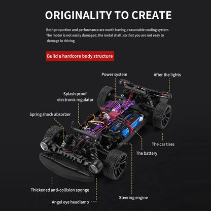GoolRC 1/16 2WD Ready-to-Run RC Drift Car with 3 Batteries