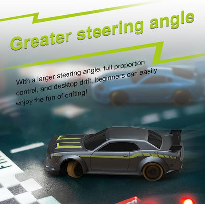 FLYCOLOR Turbo Racing 1:76 C65 Drift RC Car with Gyro RTR – Grey