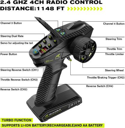 AMORIL AK-787 1/10 4WD Ready to Run Brushless RC Drift Car with LED Lights