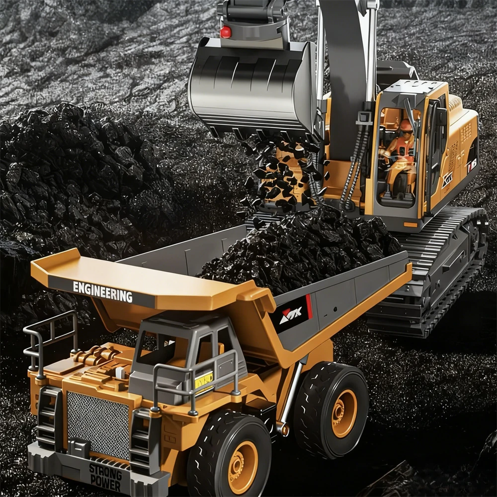 ZMX Z6834YG 1/18 Scale 8CH RC Construction Mining Dump Truck – Ready-to-Run with Lights & Sound